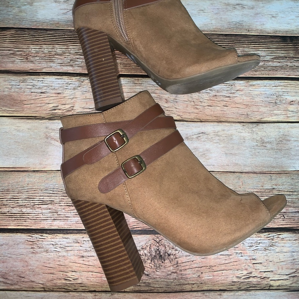 Open toe booties
